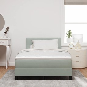 Cama Box com Colchão vidaXL Cinza Claro Dobro Pequeno Veludo