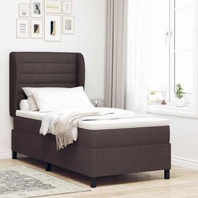 vidaXL Cama Box com Colchão Marrom Escuro 90x190 cm, Tecido