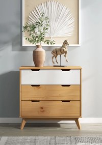 Cómoda Borneo em pinho 80x40x79cm com certificação FSC natural