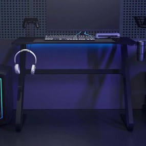 Secretária de gaming c/ pernas em forma de ZZ 110x60x75cm preto