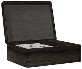 Caixa de madeira tampa preta 40x30x13 cm pinho madeira maciça
