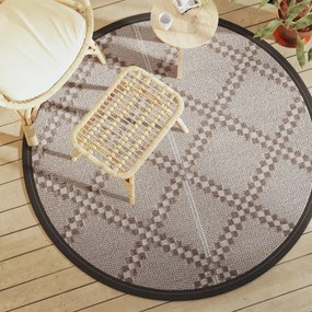 Tapete de exterior Ø160 cm ARAKIL PP castanho