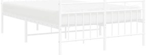 Estrutura de cama com cabeceira e pés 120x190 cm metal branco
