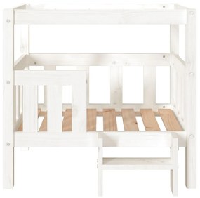 Cama para cães 75,5x63,5x70 cm madeira de pinho maciça branco