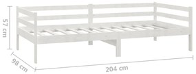 Sofá-cama com gavetas 90x200 cm pinho maciço branco