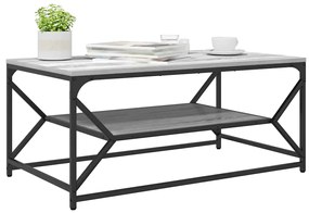 Mesa de Café vidaXL com Prateleira Cinza Sonoma 90x50x40 cm em Madeira