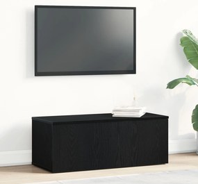 Armário para televisão vidaXL Preto Carvalho 80x34x30 cm Madeira engen