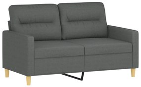 4 pcs conjunto de sofás com almofadas tecido cinzento-escuro