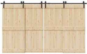 Kit de ferragens para porta deslizante 366 cm aço preto