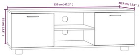 Móvel p/ TV 120x40,5x35 cm derivados de madeira carvalho fumado