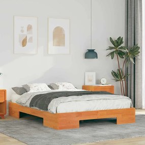 Estrutura de cama de chão Castanho 140 x 190 cm