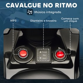 Moto 4 Elétrica Infantil 6V Quad para Crianças dos 37 aos 72 Meses Velocidade até 3 km/h Faróis e Música 70x42x45 cm Branco