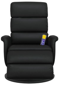 Cadeira massagens reclinável c/apoio pés couro artificial preto
