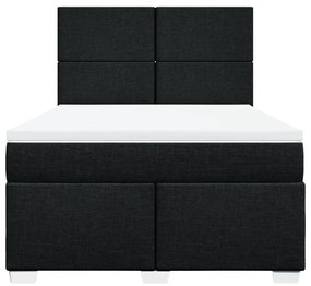 Cama com molas/colchão 140x190 cm tecido preto