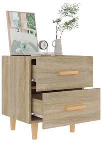 Mesa de Cabeceira Rytus com 2 Gavetas - Carvalho - Design Nórdico