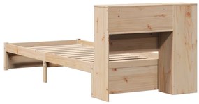 Cama com estante sem colchão 90x200 cm pinho maciço
