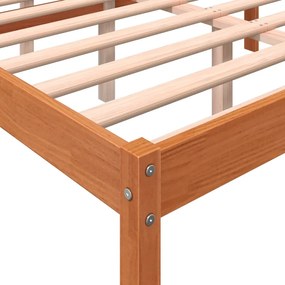 Cama para idosos 140x190 cm madeira pinho maciça castanho cera