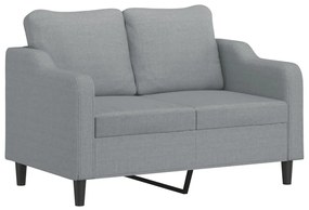4 pcs conjunto de sofás com almofadas tecido cinzento-claro