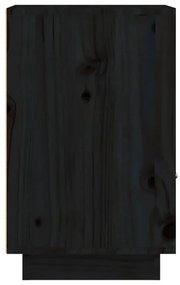 Mesa de cabeceira 40x34x55 cm madeira de pinho maciça preto