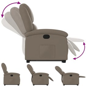 Poltrona reclinável elevatória couro artificial cor cappuccino