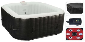 436183 XQ Max Banheira hidromassagem insuflável 145x145x65 cm preto e branco