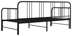 Estrutura sofá-cama de puxar 90x200 cm metal preto