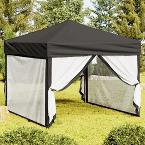 vidaXL Tenda para festas dobrável com paredes laterais 3x3 m antracite