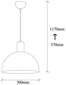Candeeiro Suspenso Sivani – Branco e Dourado – Diâmetro 30 cm, Altura