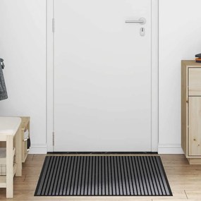 vidaXL Tapete de Entrada Preto e Cinza 80 x 120 cm Polipropileno, PVC