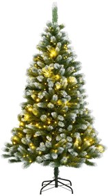 vidaXL Árvore Natal articulada artificial c/ 300 luzes LED/neve 240 cm