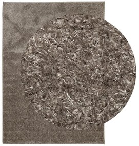 Tapete de pelo alto aspeto brilhante ISTAN 240x340 cm cinzento