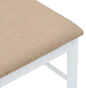 Cadeiras de jantar com almofadões 2 pcs madeira maciça branco