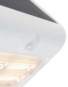 Candeeiro de parede exterior branco 21,5 cm com dimmer e sensor solar - Daya Moderno