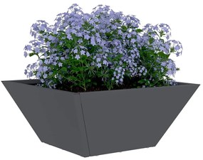 Vaso Bowl Jardineira Antracite 35x35x15 cm de Aço