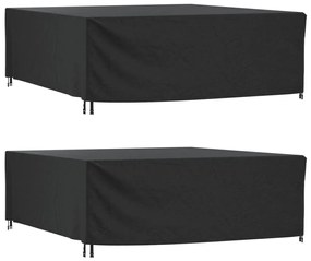 Capas móveis de jardim 2pcs 260x260x90cm impermeável 420D preto