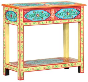 Mesa consola pintada à mão 80x35x75 cm mangueira maciça