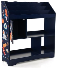 Armário 3 em 1 para crianças com 3 níveis Armário de arrumação para crianças para sala de jogos Jardim de infância 93 x 30 x 100 cm Azul