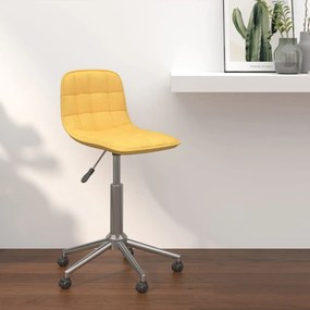 vidaXL Cadeira de jantar giratória tecido amarelo