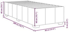Estrutura de cama sem colchão 80x200 cm tecido cinzento-escuro