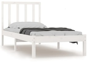 Estrutura cama solteiro 90x190 cm pinho maciço branco