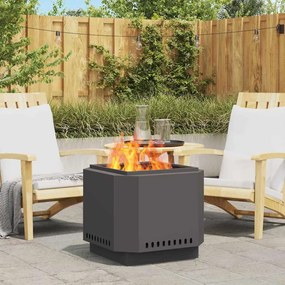 vidaXL Fire Pit Preto 58 x 58 x 51 cm Aço laminado a frio