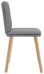 Cadeiras de jantar 4 pcs tecido cinzento-claro