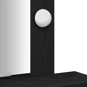 Mesa de Maquiagem vidaXL com Luzes LED Preto e Carvalho 50x41x140 cm