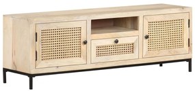 Móvel de TV 120x30x40 cm mangueira maciça e palhinha natural