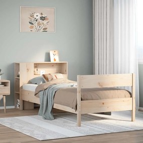 Cama com estante sem colchão 90x200 cm pinho maciço