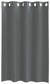 Cortinas de voile com ilhós 2 pcs cinzento-escuro 140x175 cm