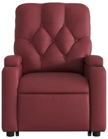 Poltrona reclin. elevatória elétrica couro artif vermelho-tinto