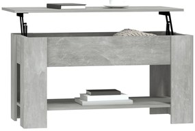 Mesa de centro 101x49x52 cm madeira processada cinza cimento
