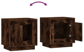 Mesa cabeceira 44x35x45cm derivados de madeira carvalho fumado