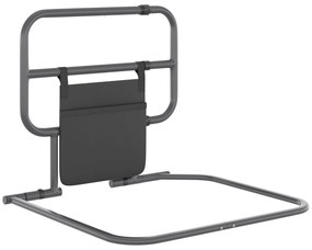 Grade para Cama Adulto Guarda de Segurança para Cama Dobrável com Bolso de Armazenamento 71x61x86-104 cm Cinza